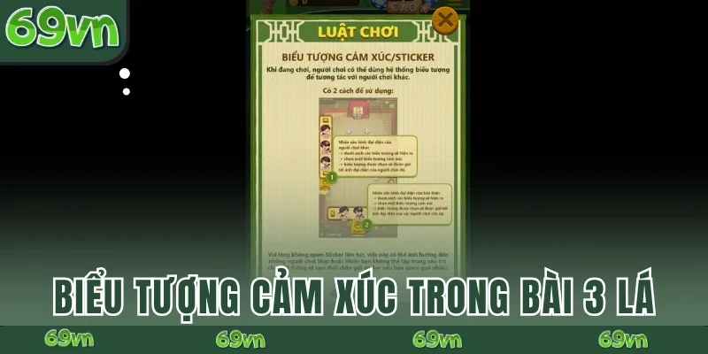 Biểu tượng cảm xúc trong bài 3 lá