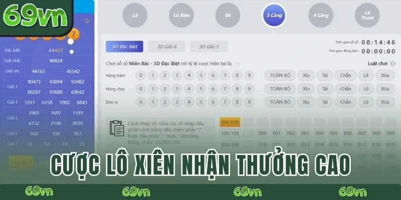 Cược lô xiên nhận thưởng cao