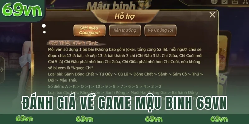 Đánh giá về game Mậu binh 69VN
