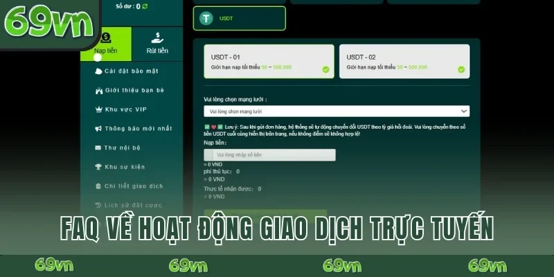 FAQ về hoạt động giao dịch trực tuyến