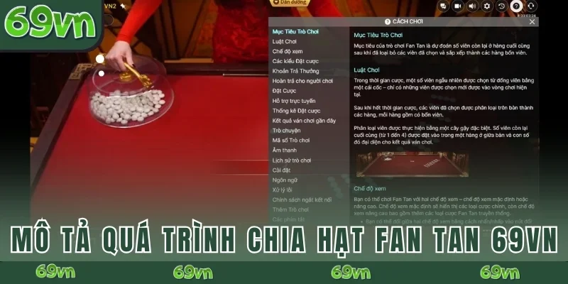 Mô tả quá trình chia hạt Fan Tan 69VN