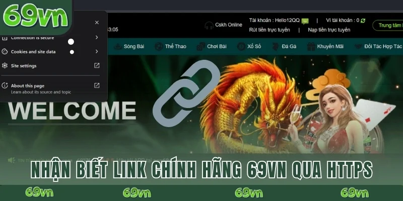 Nhận biết link chính hãng 69VN qua HTTPS