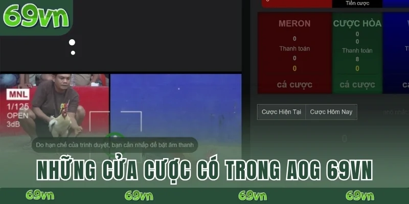 Những cửa cược có trong AOG 69VN