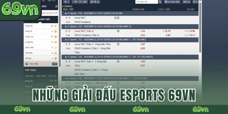 Những giải đấu Esports 69VN