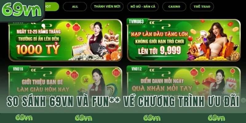 So sánh 69VN và Fun** về chương trình ưu đãi