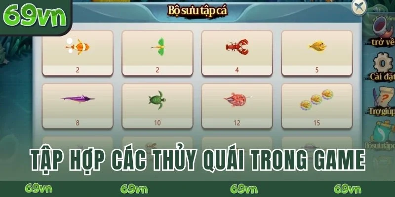 Tập hợp các thủy quái trong game