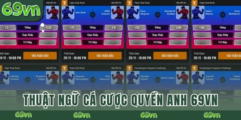 Thuật ngữ cần hiểu khi chơi cá cược Quyền anh 69VN