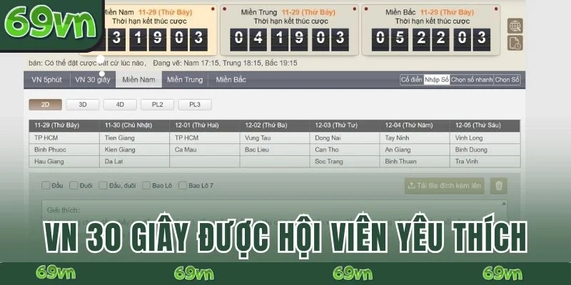 VN 30 giây được hội viên yêu thích